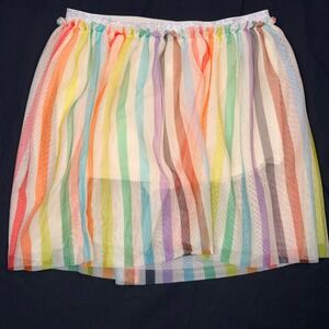 Pride Rainbow Youth Striped Tulle Skirt Layered Skort LGBTQ XL‎ (14)